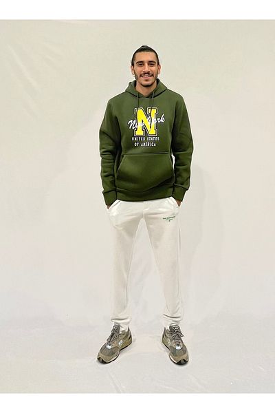 Superlife Ανδρικό φούτερ με κουκούλα Superlife με 3 νήματα N με στάμπα με φλις
