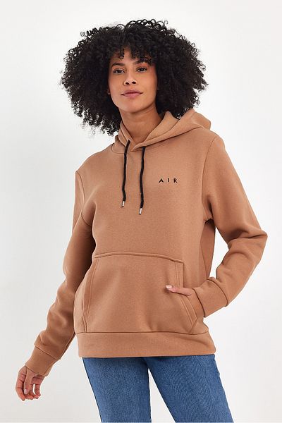 Superlife Superlife Women's Hooded Comfortable Fit Fleece 3 Thread Air Embroidered Swetashirt Spr24Swk07