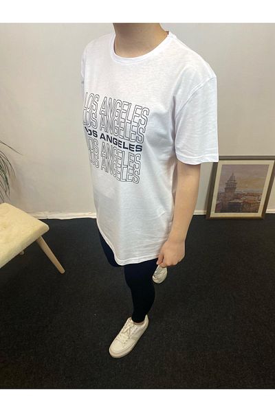 Superlife Tricou cu imprimeu supradimensionat pentru femei Süperlife Spr24tsk305