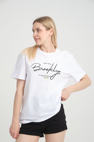 Superlife Tricou Superlife pentru femei, cu decolteu rotund, supradimensionat, Spr24tsk110
