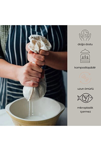 KILIÇASLAN SHOP Oğur Dikimevi % 100 Pamuk Hazır Dikili Peynir,yogurt,süt Süzme Torbası20 Cm * 20 Cm (KREM RENK) 6518
