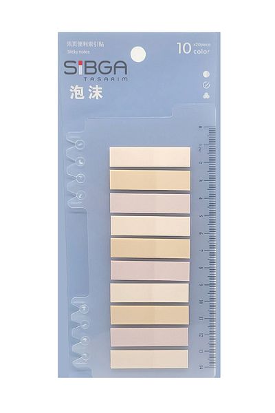 sibga tasarım Transparent Colored Post-It Note Paper - 200 Sheets Bookmark Sticker