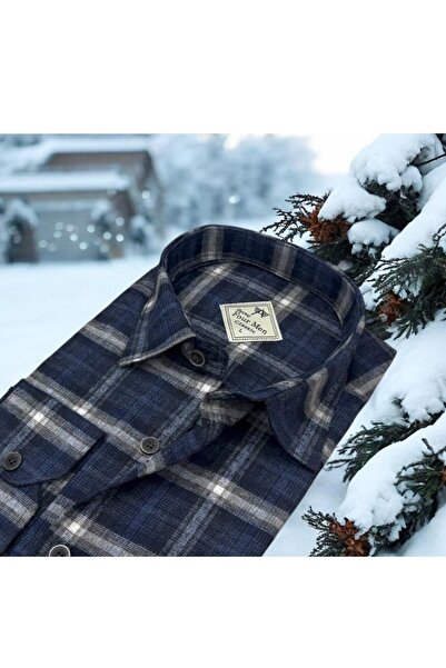 EREN STYLE Ανδρικό πουκάμισο με μακρυμάνικο χειμωνιάτικο βαμβακερό φανελένιο ...