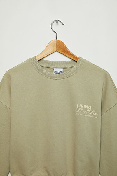 GRIMELANGE ARIKE Kadın Baskı Detaylı Gri Eşofman Takımı