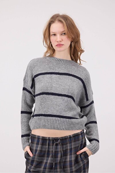 Addax Велосипедний комір Смугастий трикотажний светр K3424-A6