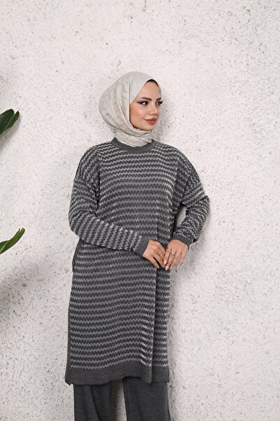 MODA Ασημένιο πλεκτό τουνίκ