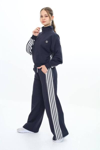 Asortix Set de trening cu mânecă lungă pentru fete, 100% bumbac, oversize, pa...