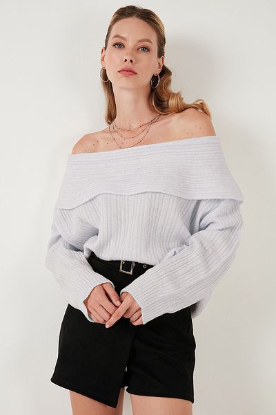 Lela Standard Fit Madonna Collar Knitwear Sweater Pullover 4615216