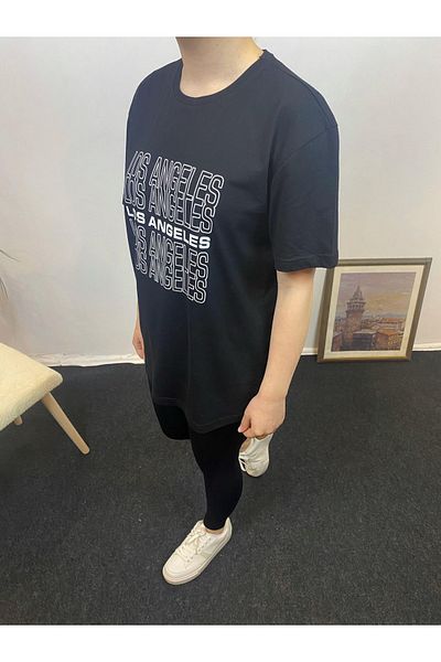 Superlife Süperlife Women's Crew Neck Oversize Fit Printed T-Shirt Spr24Tsk305