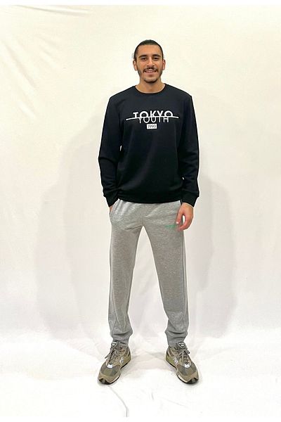 Superlife Мъжки суитшърт с кръгло деколте Superlife, удобен, с дебел принт Tokyo, размер Spr24sw30