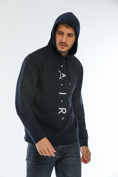Superlife Ανδρικό φούτερ με κουκούλα Regular Fit Air με στάμπα λεπτό Spr22sw162