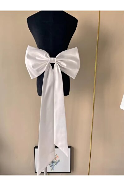 LO ADORO Cataramă cu fundă din satin pentru femei - Accesoriu pentru păr și rochie de mireasă