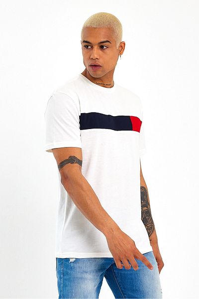 Superlife Superlife Мъжка тениска с кръгло деколте Regular Fit Garnished T-Shirt Spr23ts301