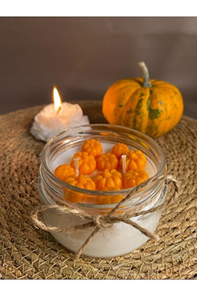 yeyu candles Mini Balkabaklı Kavanoz Mum