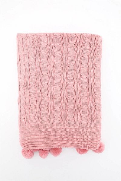 OKALİNA Tv Blanket with Knitwear Pompom 130X170Cm