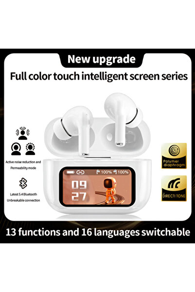 beemen L58 Ekranlı ANC Kablosuz Bluetooth Kulaklık Led Ekran Aktif Gürültü Önleme