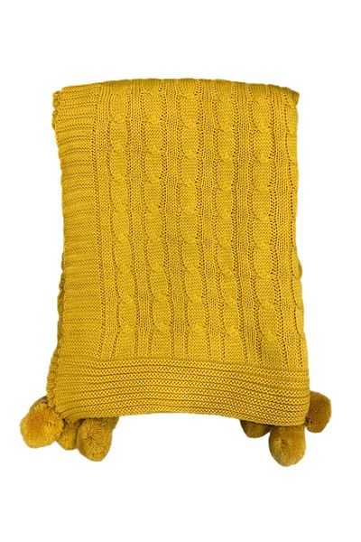 OKALİNA Tv Blanket with Knitwear Pompom 130X170Cm