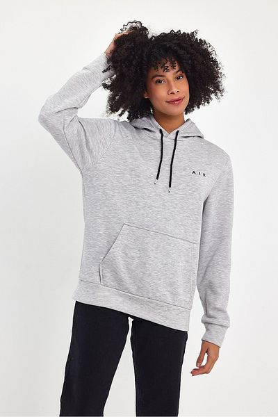 Superlife Superlife ΓΥΝΑΙΚΕΙΑ μπλουζάκι με κουκούλα casual μόδας με φλις 3 νήματα αέρα κεντημένο T-Shrit