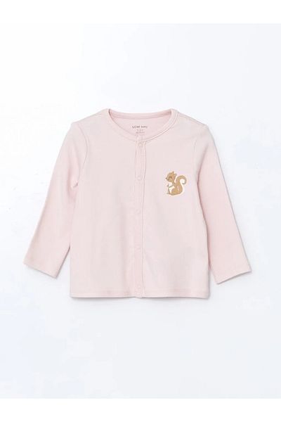 LC Waikiki Lcw Baby Pink Embroidered Baby Girl Cardigan and Pants 2Pcs