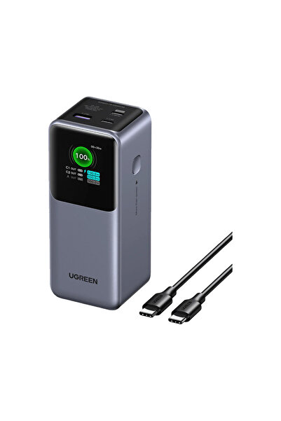 Ugreen Power Bank Nexode 2-USB-C and USB Ports 20000mAh 130W - Gray