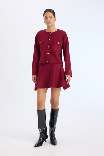 DeFacto A Form Flounce Knitwear Mini Skirt E5564Ax24Cw