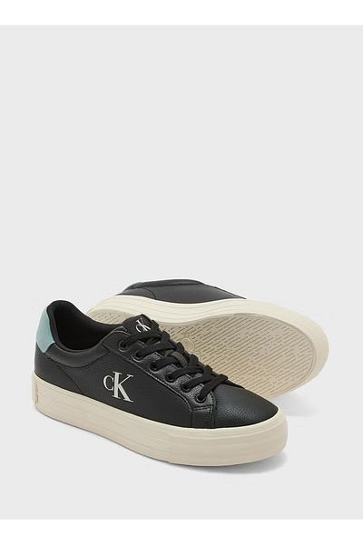 Calvin Klein Women's High Comfortable Sole Leather Black Sneaker Yw0Yw01669-0Gx