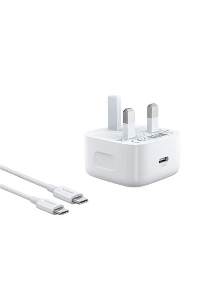 Ugreen Wall Charger Set USB-C Port 20W with USB-C To USB-C Cable - White