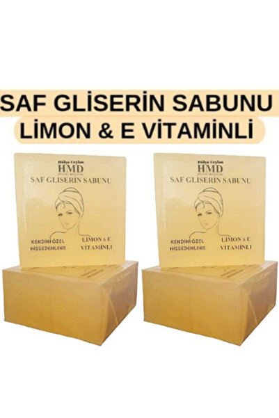HMD BİTKİSEL KOZMETİK Glow Saf Gliserin Sabunu Limon & E Vitaminli Arındırıcı,Besleyici,Nemlendirici Şeffaf Doğal Gliserin Sabu