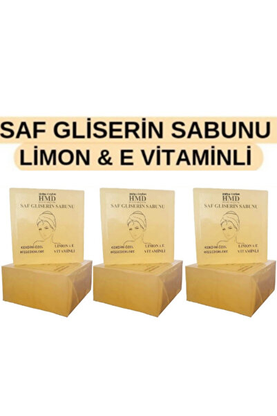 HMD BİTKİSEL KOZMETİK Glow Saf Gliserin Sabunu Limon & E Vitaminli Arındırıcı,Besleyici,Nemlendirici Şeffaf Doğal Gliserin Sabu