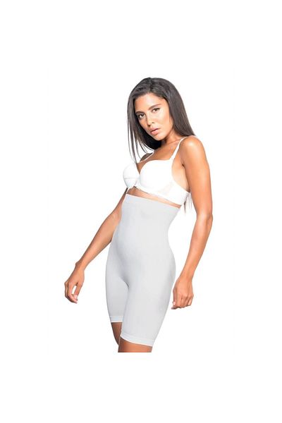 Narnuga Marsilyan- Ecru Emay 2077 High Waist Patterned Long Corset