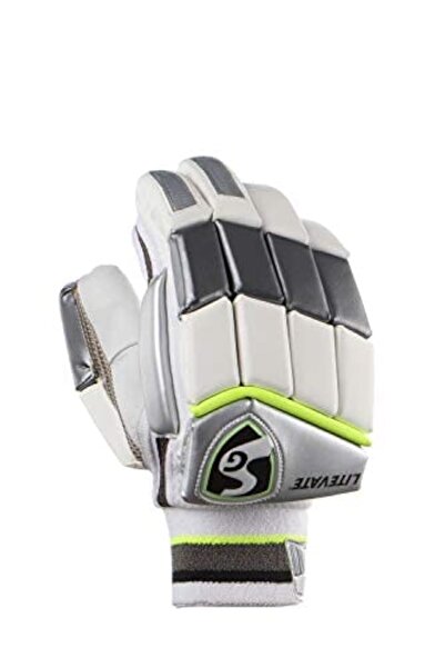 SG Litevate White Cricket Batting Gloves | Color: White | Size: Mens, Right Hand