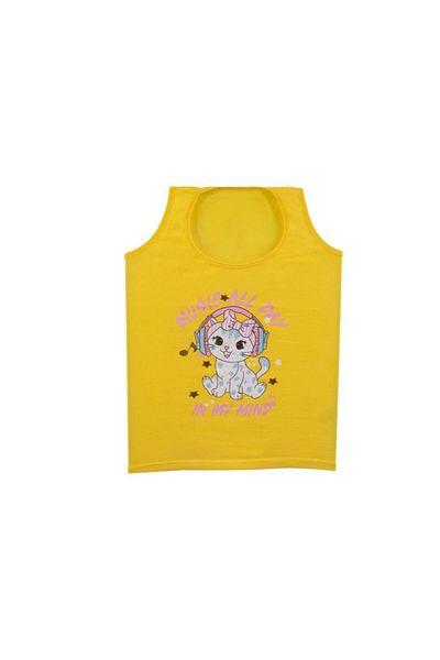Nicoletta Girl's Undershirt Wide Strap Printed 5 Pack Lycra Mixcolor