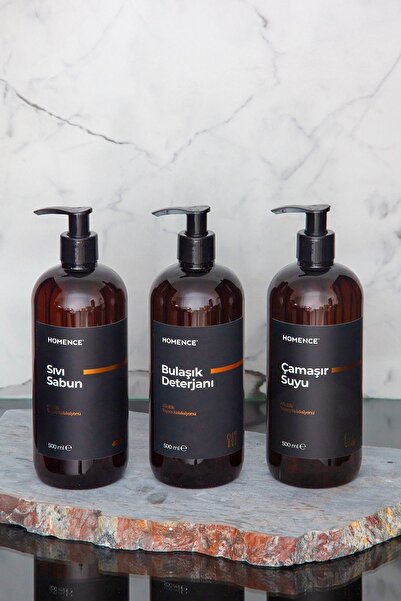 homence Υγρό σαπούνι Απορρυπαντικό Πιάτων Απορρυπαντικό Πλαστικό Σετ Μπουκάλι με Ετικέτα Amber Soap Dispenser 500ml