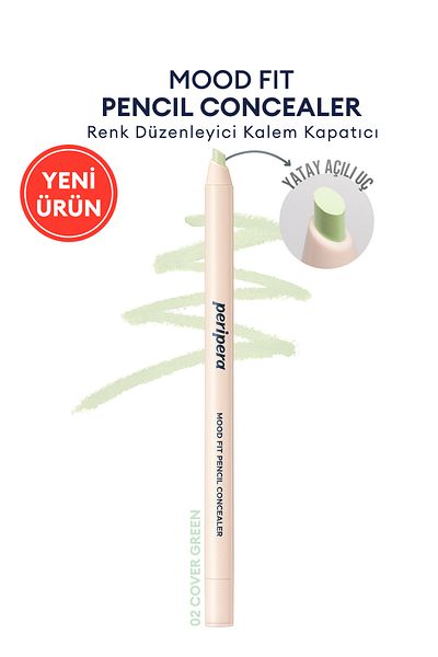 PERIPERA Green Color Peripera Mood Fit Pencil Concealer - Pencil Concealer, Color Organizer 002 Cover Green
