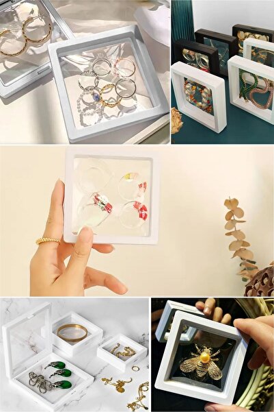 Buffer ®   11X11Cm with Stand 3D Jewelry Kinet Keepsake Collection Storage Box Clear Film Frame