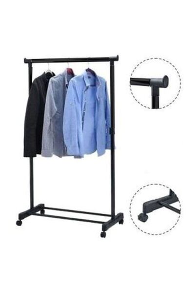 Lerato Tekli Tekerlekli Elbise Konfeksiyon Askısı Tek Tepeli Ayarlanabilir 91...
