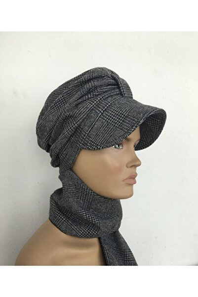Vera Bonnet Ready Turban Alya Neck Collared Bonnet Plaid Knitwear Scarf Hat Neck Covering Hijab Women's Bonnet
