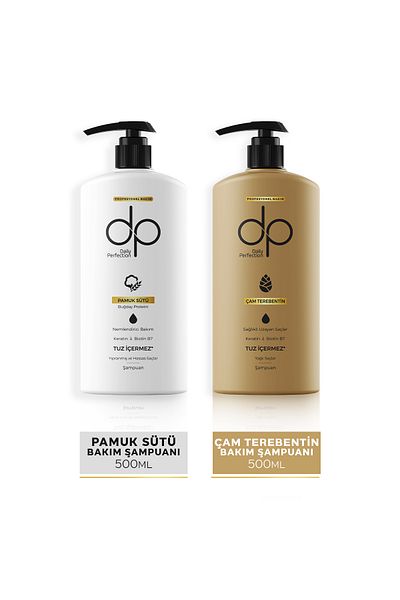 dp Daily Perfection 500 ml X 2 Shampoo Pine Turpentine and Cotton Milk