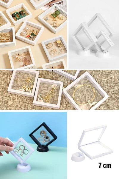 Buffer ®   7X7Cm with Stand 3D Jewelry Kinet Keepsake Collection Storage Box Clear Film Frame