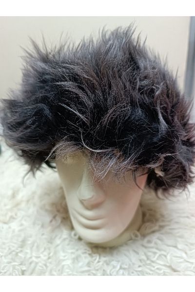 hoaryage Long Furry Toskan Sheep Fur Börk - Hat, Beanie, Forestman