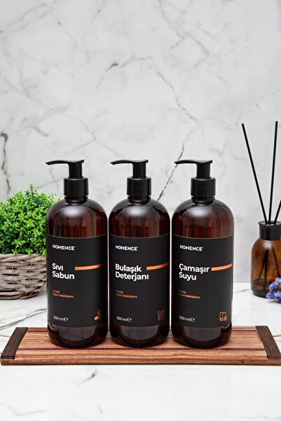 homence Υγρό σαπούνι Απορρυπαντικό Πιάτων Απορρυπαντικό Πλαστικό Σετ Μπουκάλι με Ετικέτα Amber Soap Dispenser 500ml