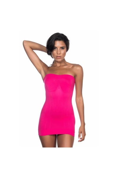 Narnuga Marsilyan- Fuchsia Emay 5005 Soft Patterned Strapless Tank Top