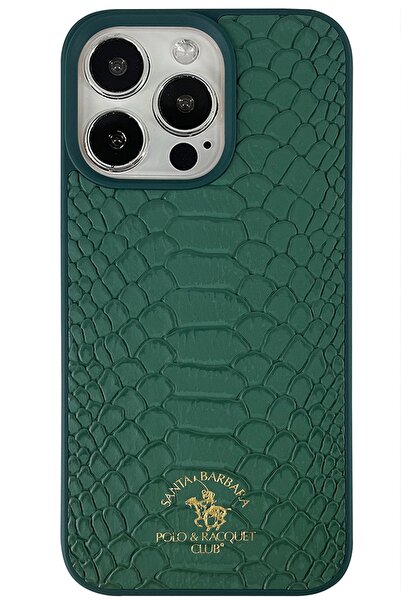 handanca Santa Barbara Polo Racquet Club iPhone 13 Pro Knight Deri Kapak - Yeşil