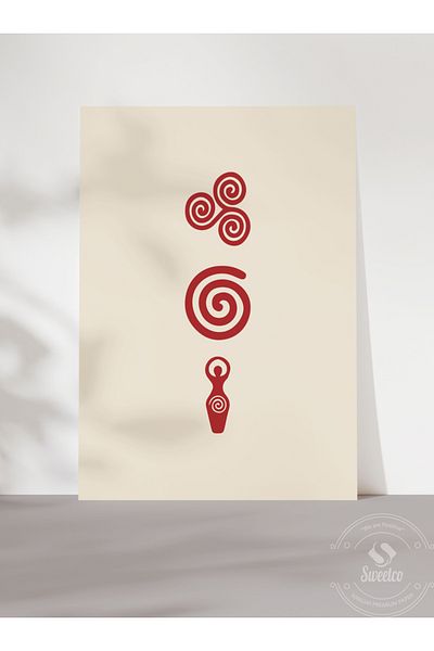Sweetco Αφίσα χωρίς πλαίσιο Wicca, Παγανικός, Θρησκευτικοί Σύμβολοι, Σπιράλ, Θεά Λούνα, Αφίσα Τριάδας
