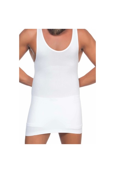 Narnuga Marsilyan- White Emay E1002 U-Neck Men's Corset Undershirt