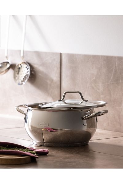 Madame Coco Vera Deep Pot - Steel - 22 cm
