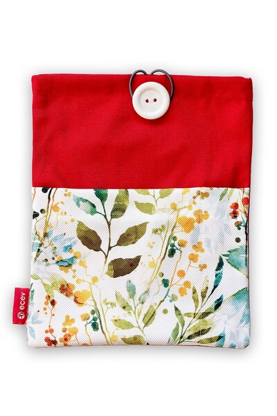 EÇEV Renkli Yapraklar Cep Detaylı Kitap Kılıfı