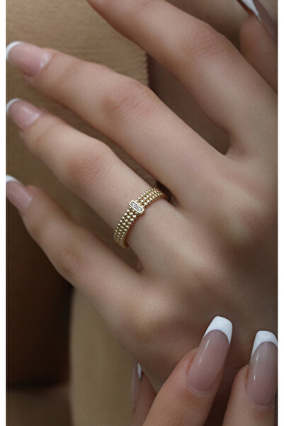 Kuyumcum 14 Ayar Altın Bande Fine Yüzük, Anneye Eşe Sevgiliye Hediye