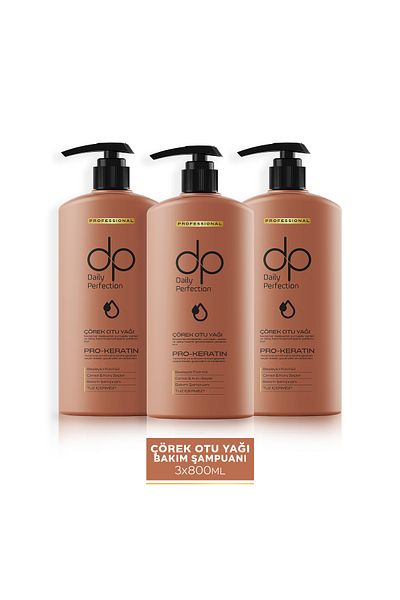 dp Daily Perfection 800 ml Oil Shampoo Black Cumin - X 3 Pieces
