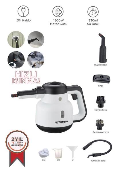 Torima Cb-902a 1500w Buharlı Temizleyici 8 Aparatlı Çok Amaçlı Ev Zemin, Döşeme, Araba Temizleme